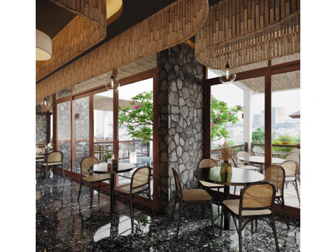 Restaurant cafe interior 21 3D Model