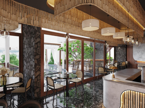 Restaurant cafe interior 21 3D 모델