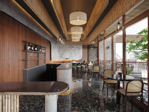 Restaurant cafe interior 21 3D Model
