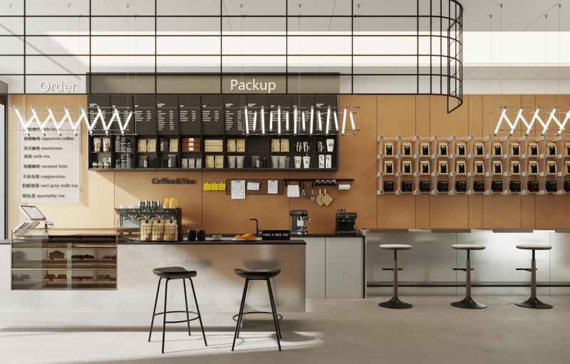 Coffee shop interior 22 3D 모델 .c4d .max .obj .3ds .fbx .stl .blend 