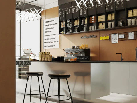 Coffee shop interior 22 3D Model