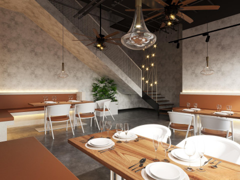 Restaurant cafe interior23 3D 模型