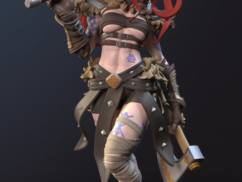 Viking Ygritte Model Cetak 3D