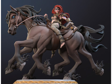 Viking Ygritte Rider of Sleipnir 3Dプリントモデル