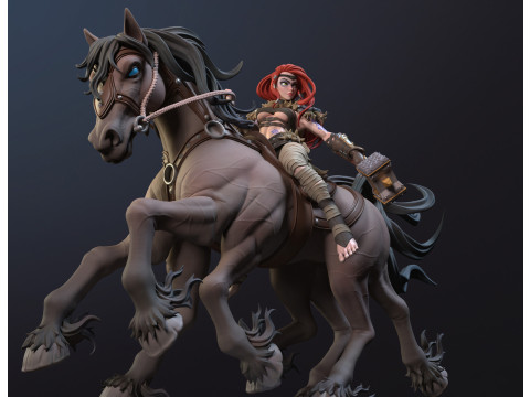 Viking Ygritte Rider of Sleipnir 3Dプリントモデル