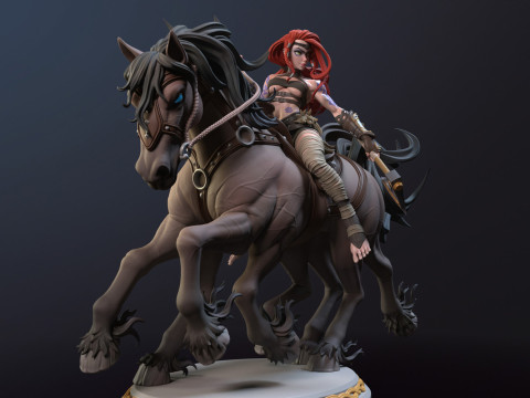 Viking Ygritte Rider of Sleipnir 3Dプリントモデル
