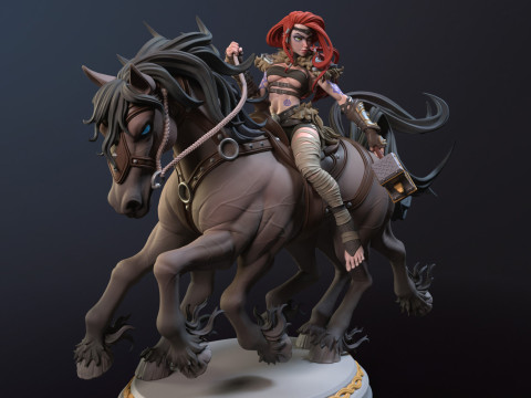 Viking Ygritte Rider of Sleipnir 3Dプリントモデル