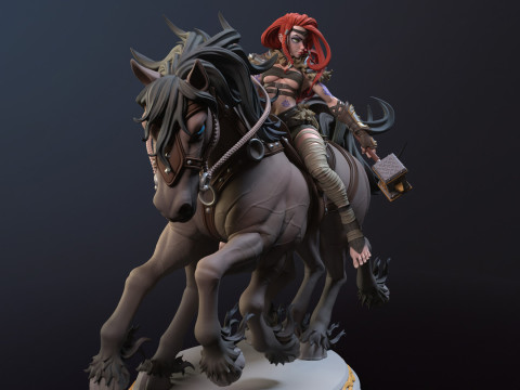 Viking Ygritte Rider of Sleipnir 3Dプリントモデル