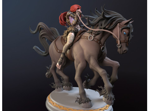 Viking Ygritte Rider of Sleipnir 3Dプリントモデル