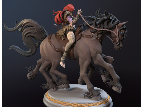 Viking Ygritte Rider of Sleipnir 3Dプリントモデル