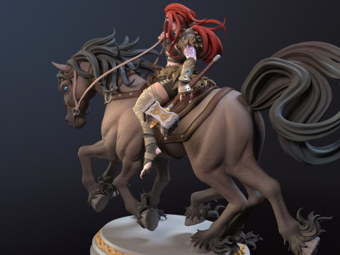 Viking Ygritte Rider of Sleipnir 3Dプリントモデル