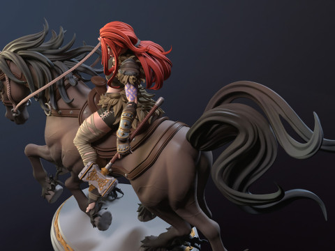 Viking Ygritte Rider of Sleipnir 3Dプリントモデル