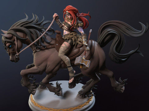 Viking Ygritte Rider of Sleipnir 3Dプリントモデル