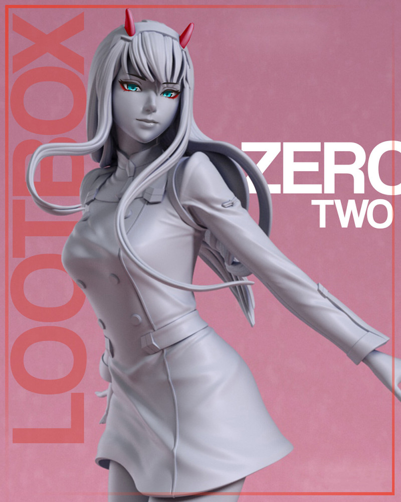 Zero Two - Darling in the Franxx Model Cetak 3D .c4d .max .obj .3ds .fbx .stl .blend