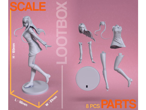 Zero Two - Darling in the Franxx Model Cetak 3D