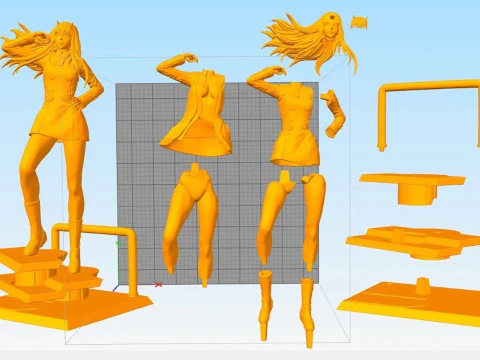 Zero Two in Coat 3D Print Model
