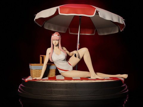 Zero Two on Beach 3D-Druckmodell