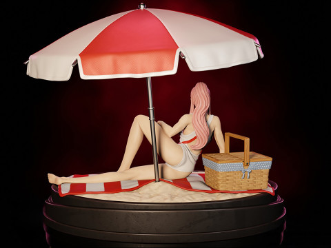 Zero Two on Beach 3Dプリントモデル