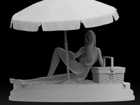 Zero Two on Beach 3D Print Model