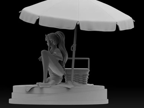 Zero Two on Beach 3Dプリントモデル
