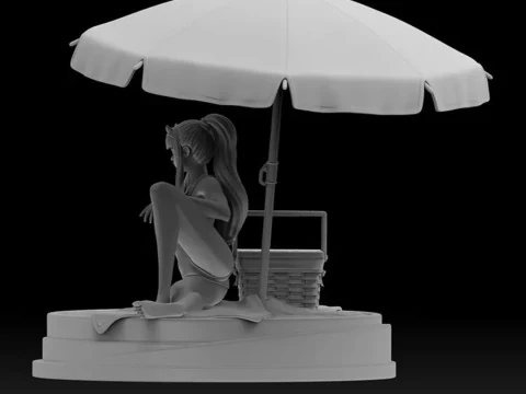 Zero Two on Beach 3D Print Model