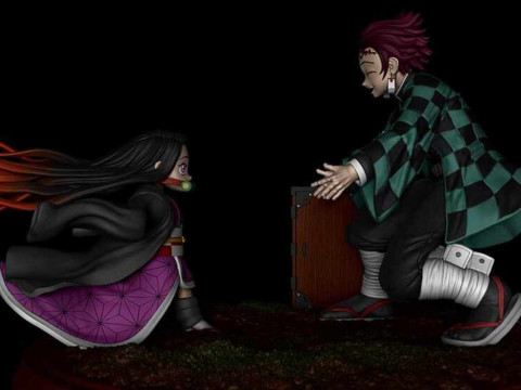 Tanjiro and Nezuko - Demon Slayer 3D Print Model