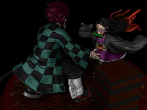 Tanjiro and Nezuko - Demon Slayer 3D Print Model