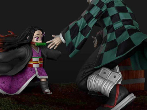 Tanjiro and Nezuko - Demon Slayer 3D Принт Модель
