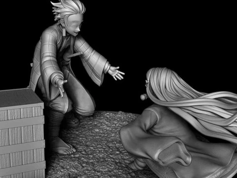 Tanjiro and Nezuko - Demon Slayer 3D Print Model