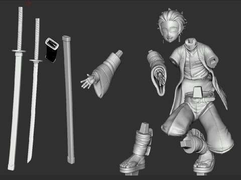Tanjiro and Nezuko - Demon Slayer 3D Принт Модель