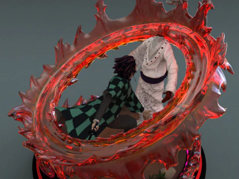 Tanjiro vs Rui &ndash; Cacciatore di demoni Modello di stampa 3D