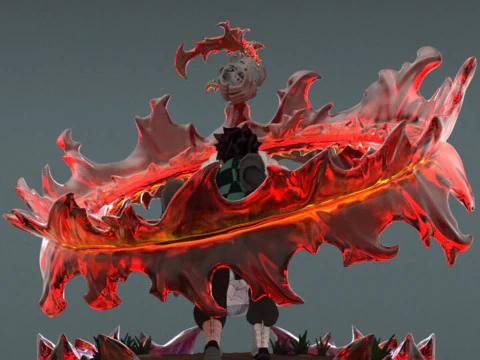 Tanjiro vs Rui - Demon Slayer 3D Print Model