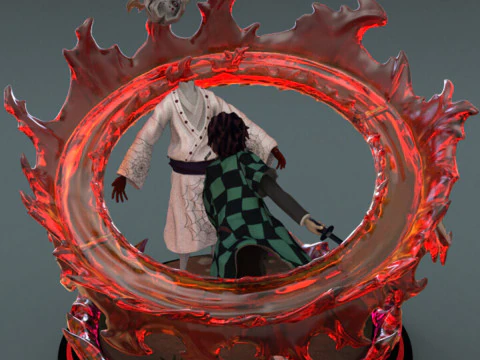 Tanjiro vs Rui - Demon Slayer 3D Print Model