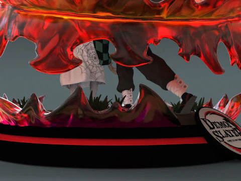 Tanjiro vs Rui - Demon Slayer 3D Print Model
