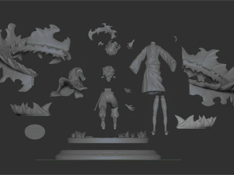 Tanjiro vs Rui - Demon Slayer 3D Print Model