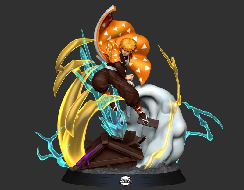 Zenitsu - Demon Slayer Model Cetak 3D .c4d .max .obj .3ds .fbx .stl .blend 