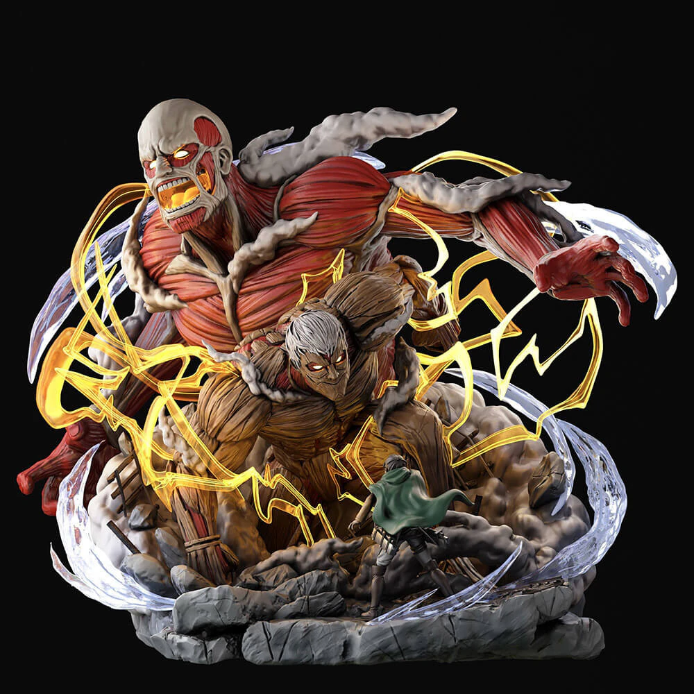 Armored Titan and Colossal Titan 3D Print Model .c4d .max .obj .3ds .fbx .stl .blend 