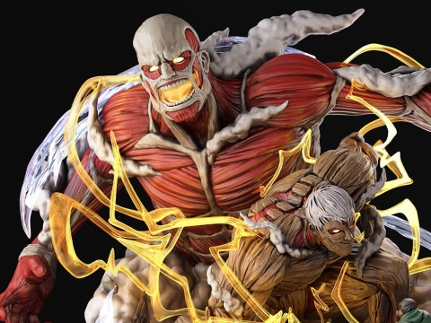 Armored Titan and Colossal Titan 3D 프린트 모델