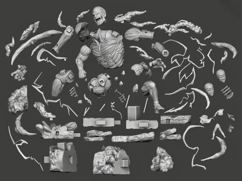 Armored Titan and Colossal Titan 3D Print Model