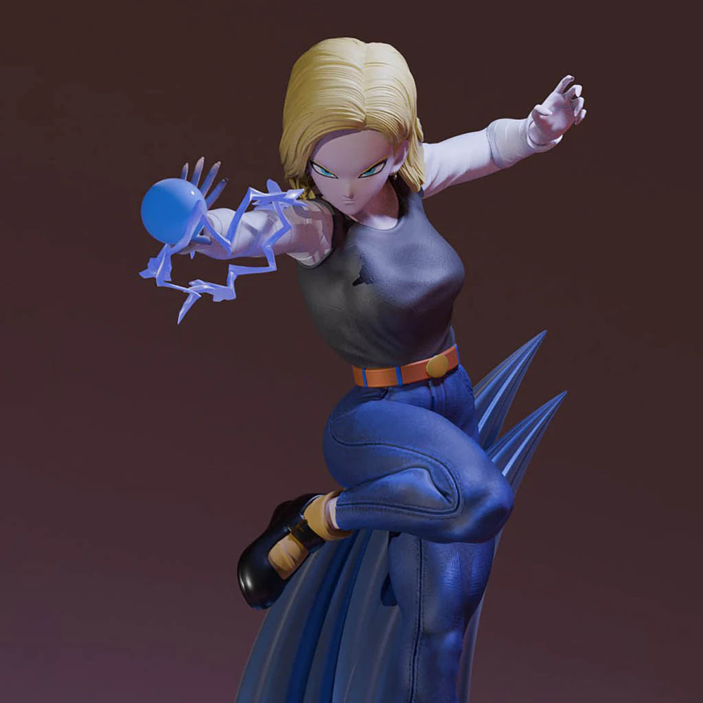 Android 18 Dragon Ball 3D Print Model .c4d .max .obj .3ds .fbx .stl .blend 