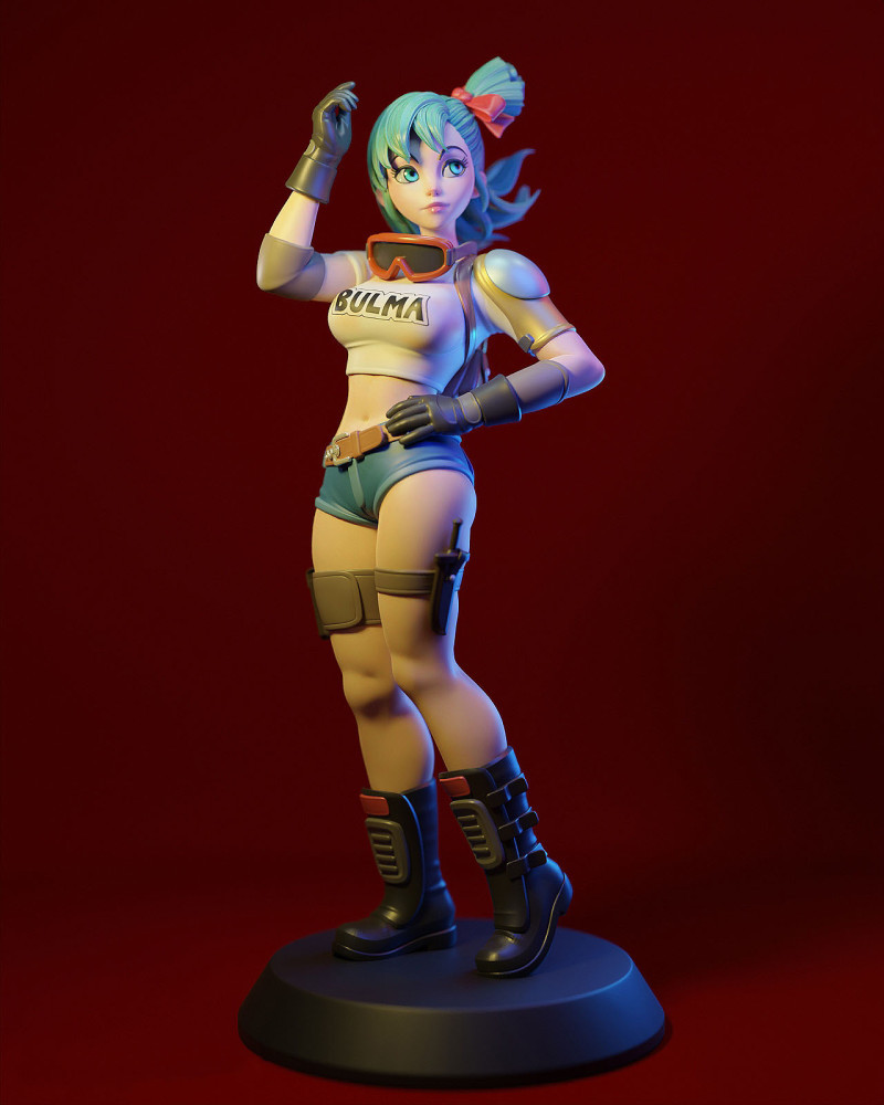 Bulma - Dragon Ball 3D Принт Модель .c4d .max .obj .3ds .fbx .stl .blend