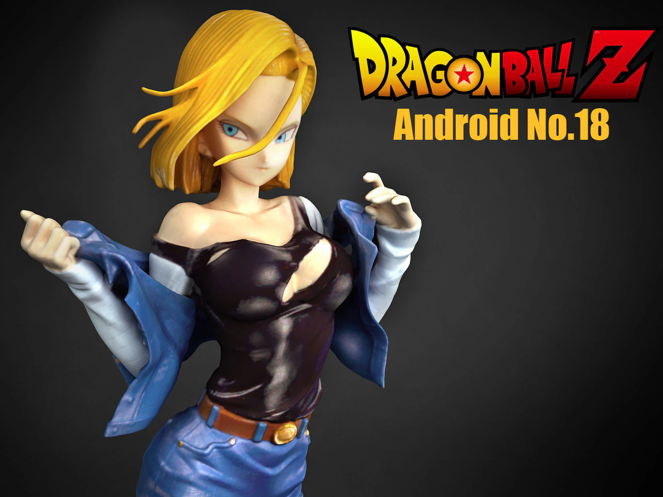 Android No18 3D Print Model .c4d .max .obj .3ds .fbx .stl .blend 