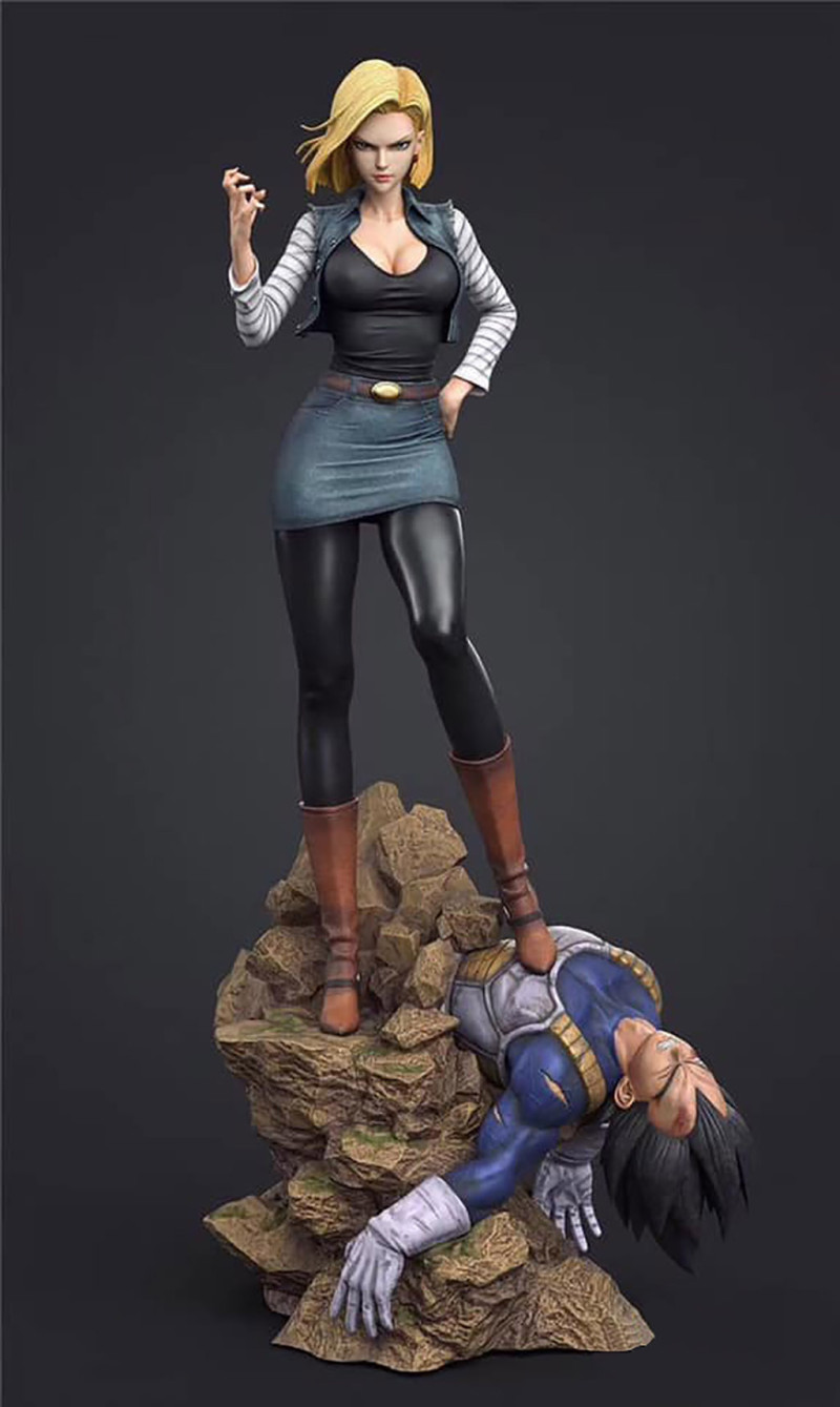 Android 18 vs Vegeta Model do druku 3D .c4d .max .obj .3ds .fbx .stl .blend 