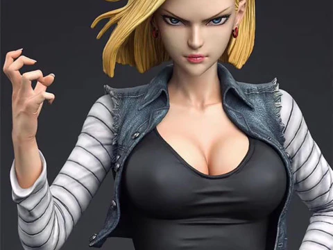 Android 18 vs Vegeta 3D Print Model