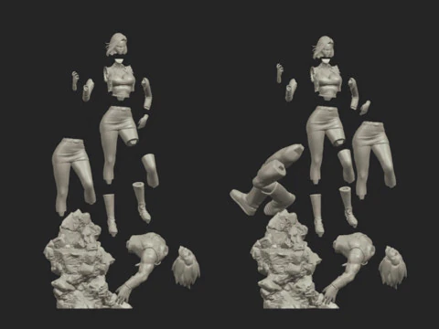 Android 18 vs Vegeta 3D Print Model