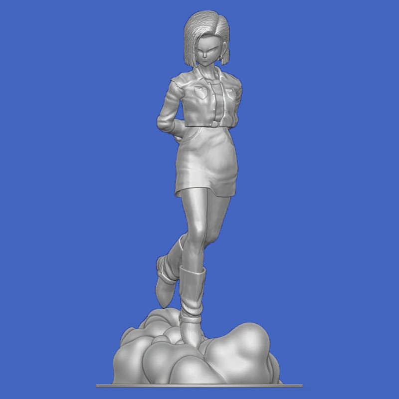 Android 18 Statue 3Dプリントモデル .c4d .max .obj .3ds .fbx .stl .blend