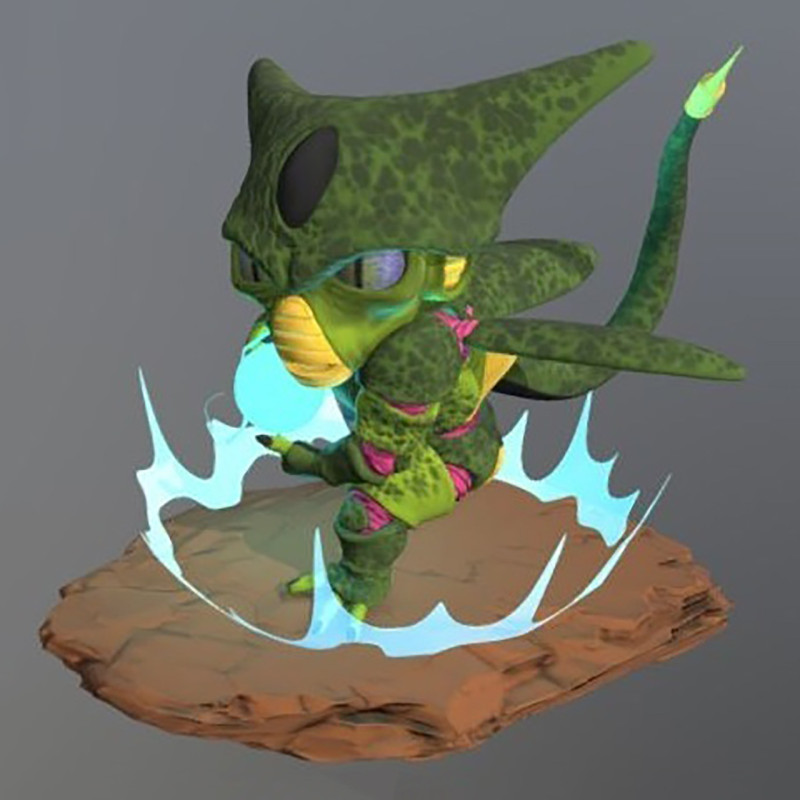 Cell Chibi Dragon Ball Z Modello di stampa 3D .c4d .max .obj .3ds .fbx .stl .blend 