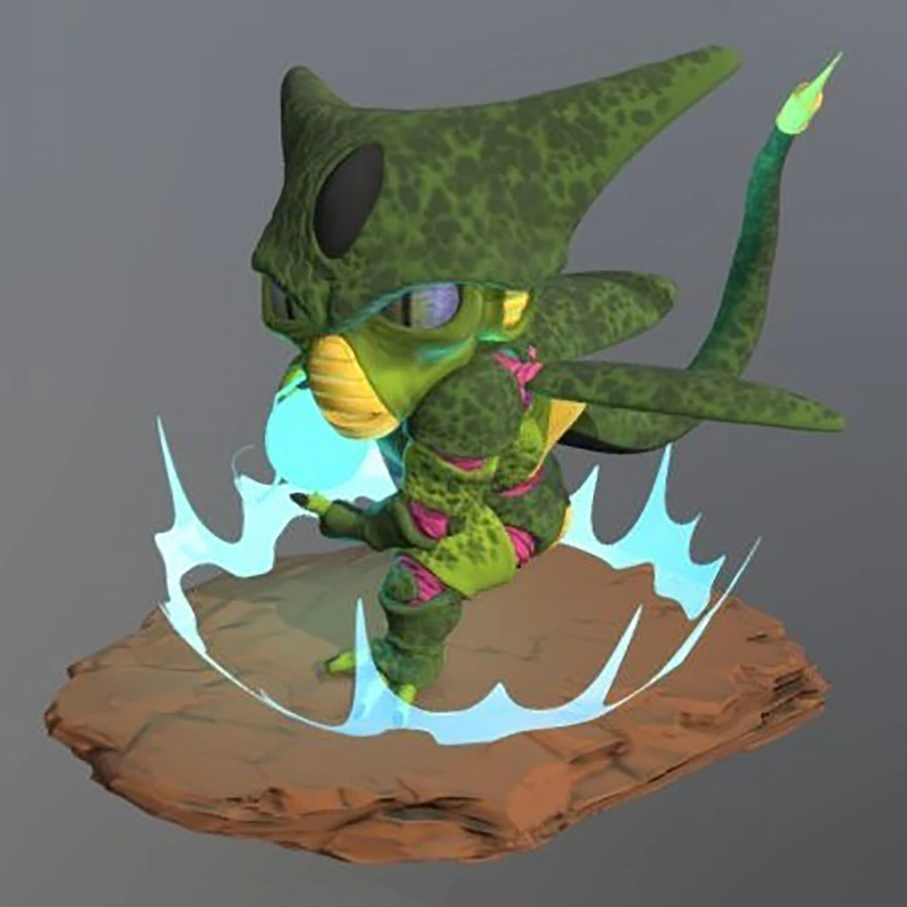 Cell Chibi Dragon Ball Z 3D Print Model .c4d .max .obj .3ds .fbx .stl .blend