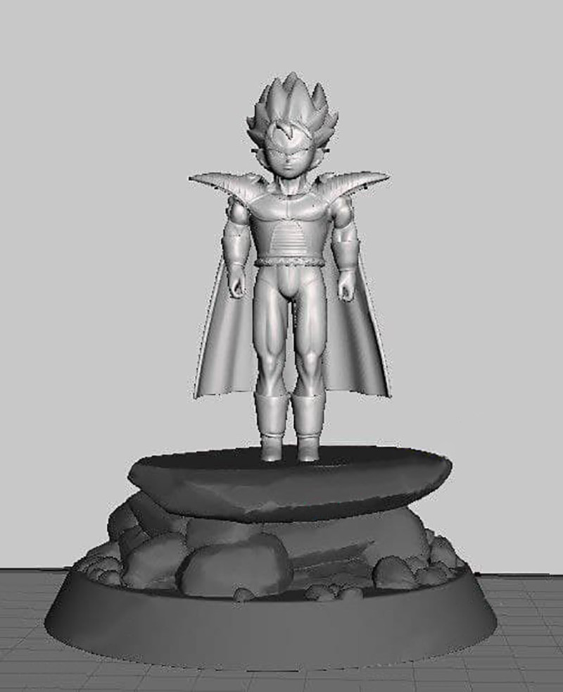 Vegeta Jr Statue 3D प्रिंट मॉडल .c4d .max .obj .3ds .fbx .stl .blend 