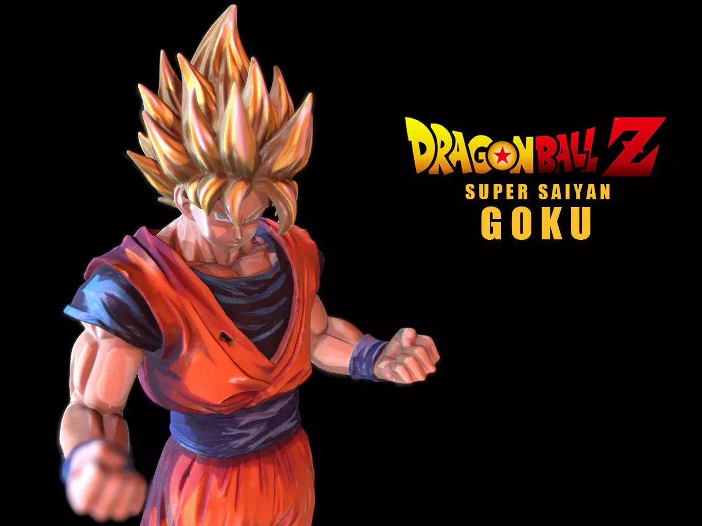 Super Saiyan Goku 3D Print Model .c4d .max .obj .3ds .fbx .stl .blend